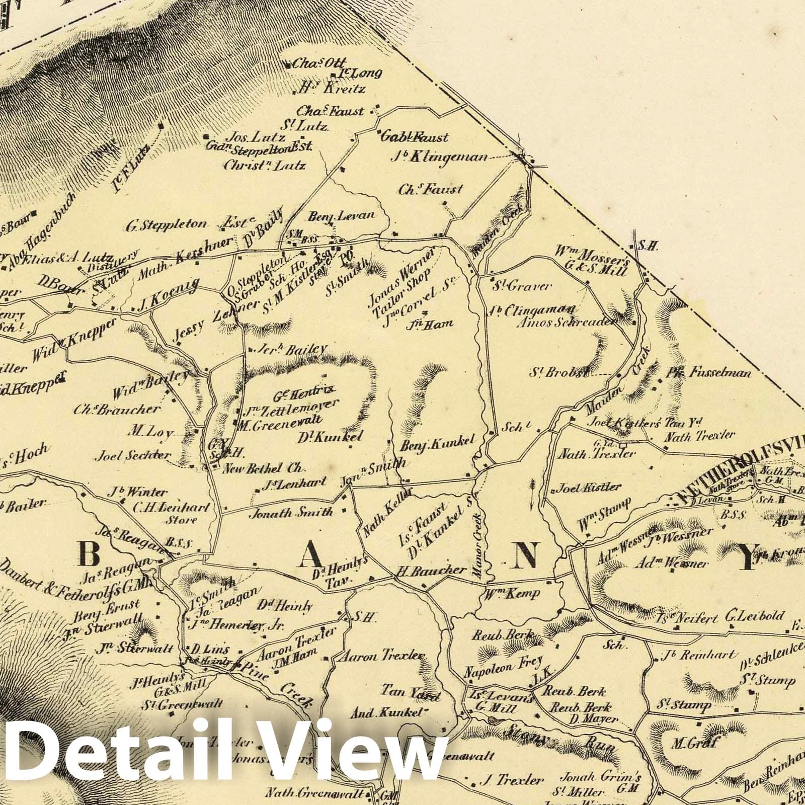 Historic Map : 1862 Albany Township, Berks County, Pennsylvania. - Vintage Wall Art