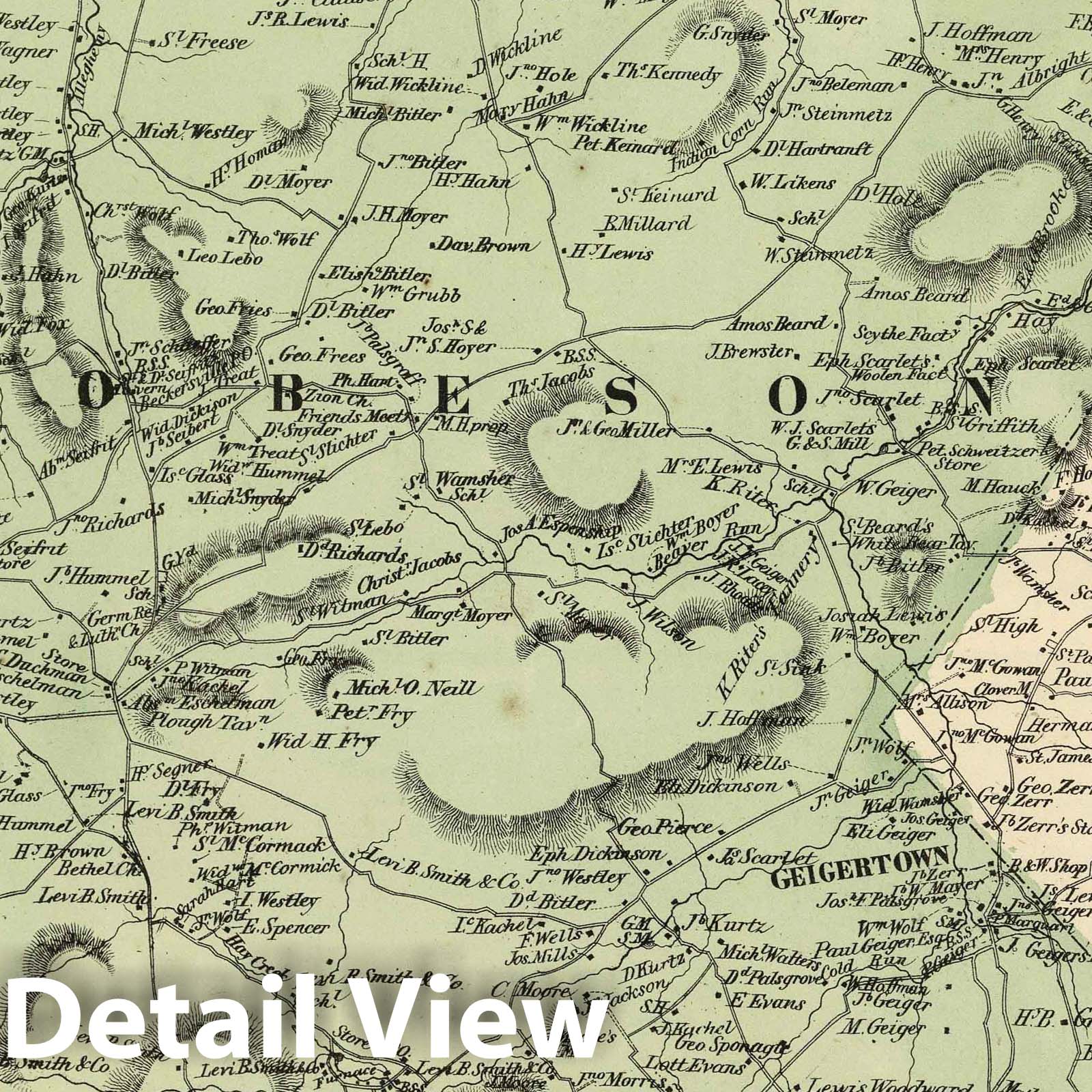 Robeson and Caernarvon Townships, Berks County, Pennsylvania - Property Map, 1862