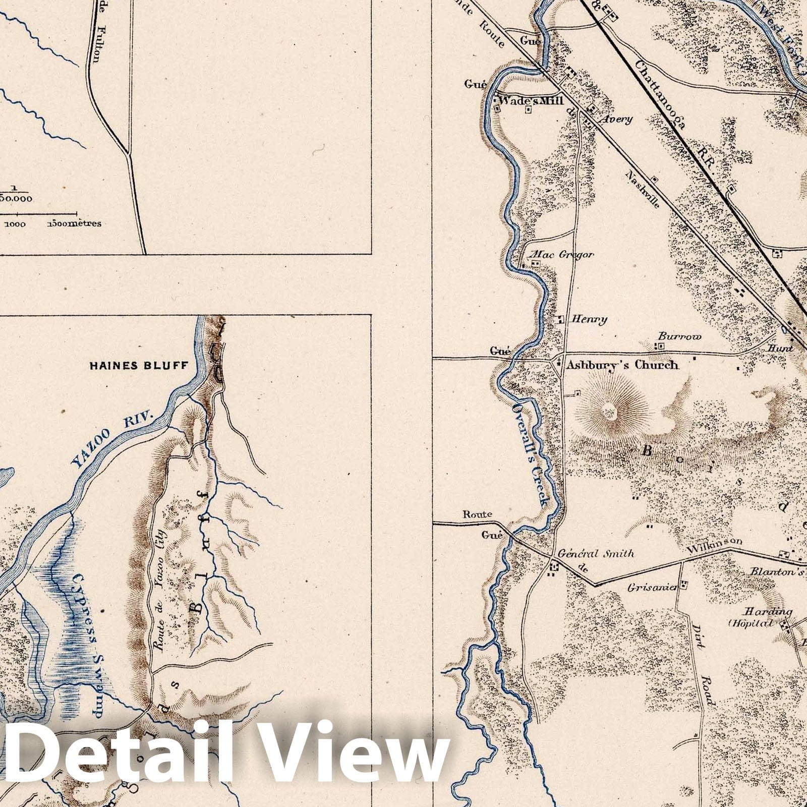 Civil War: Iuka, Chickasaw Bayou, Murfreesboro - Military Map, 1875