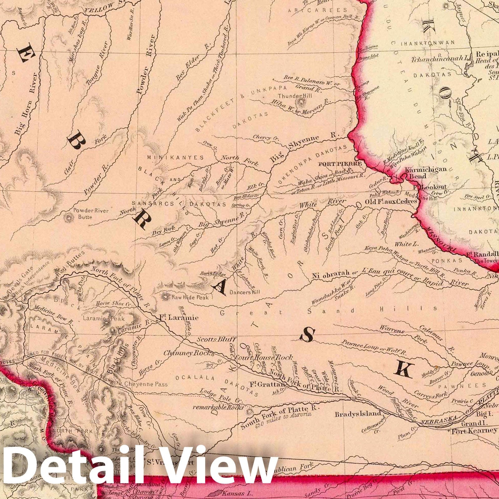 Nebraska and Kansas, 1860 - Historical Map Print