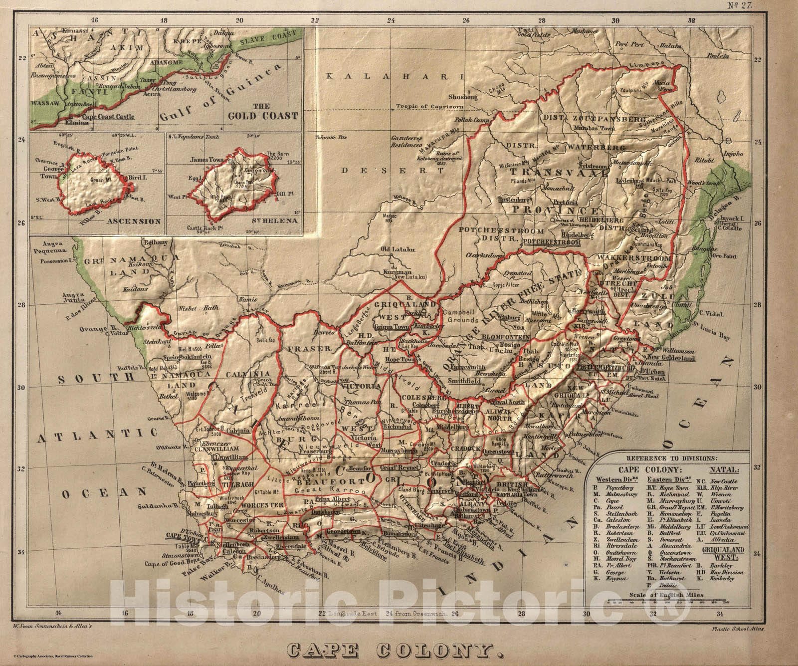 Historic Map : 1880 Cape Colony. v2 - Vintage Wall Art