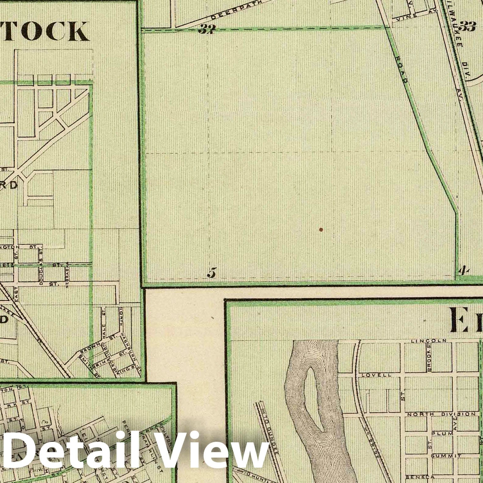 Lake Forest, Elgin, Waukegan, Woodstock, St. Charles & Geneva, Illinois 1876 Historical Map