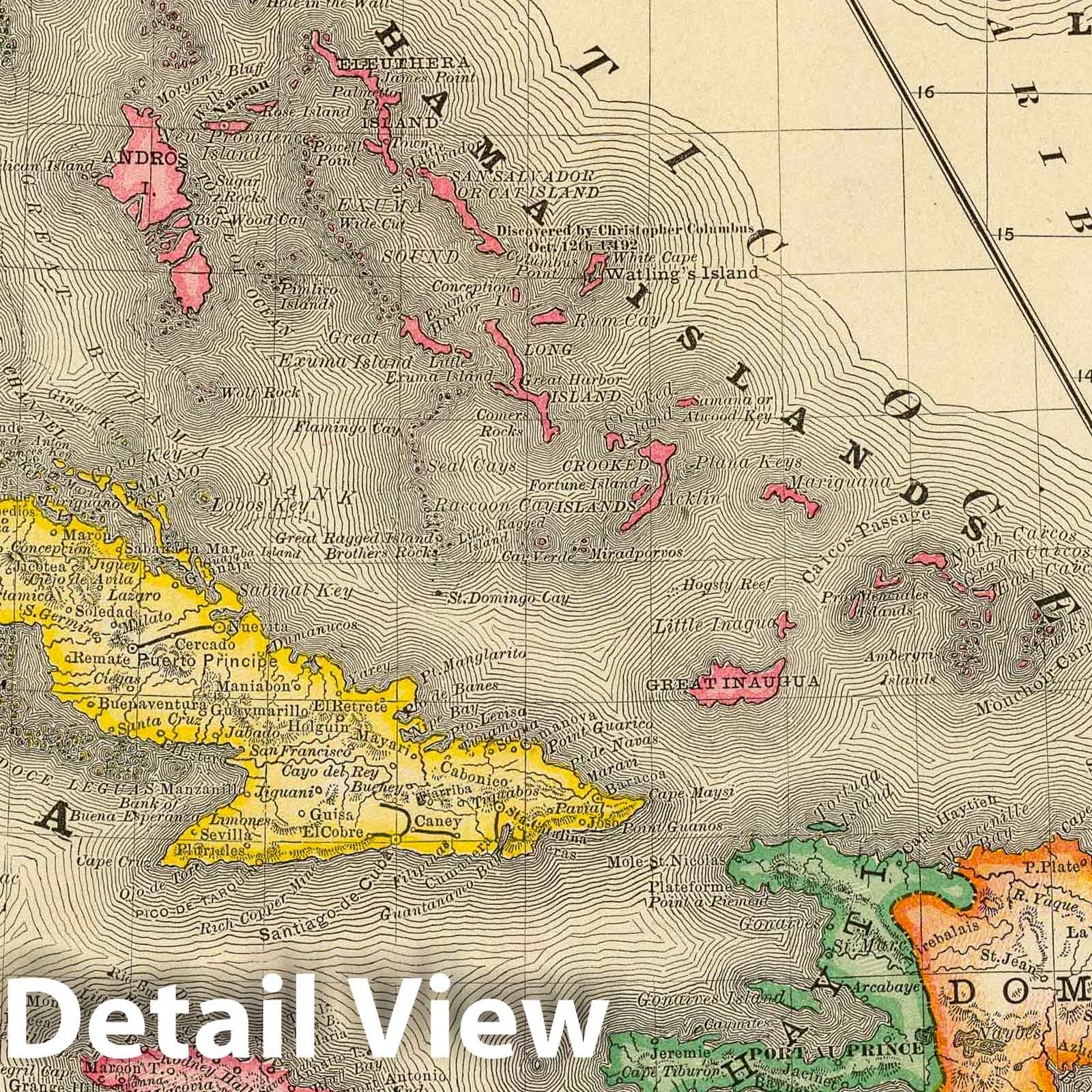 West Indies - Railroad Map, 1879 - Historical Map Reproduction