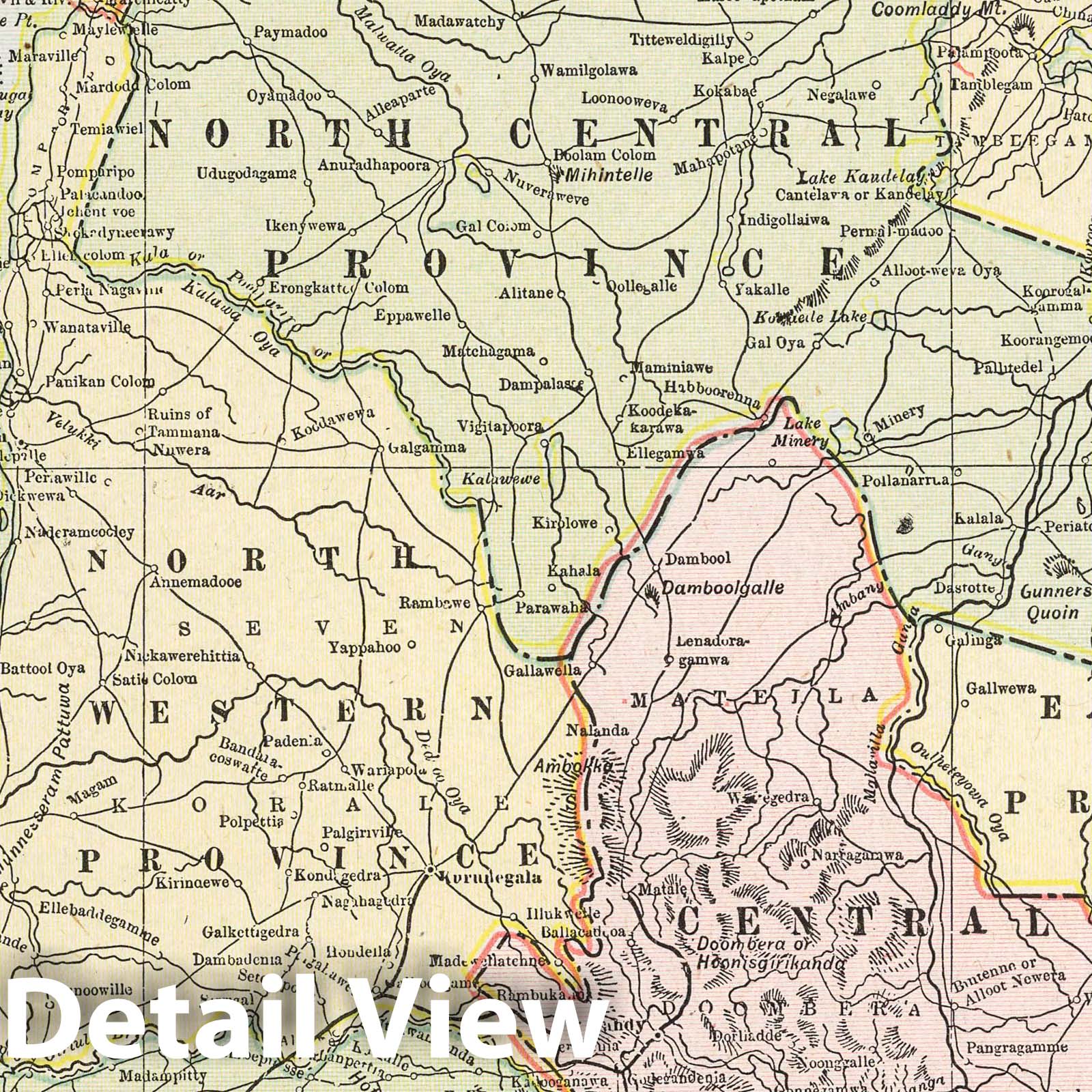 Sri Lanka - Road Map, 1901 - Historical Map Print
