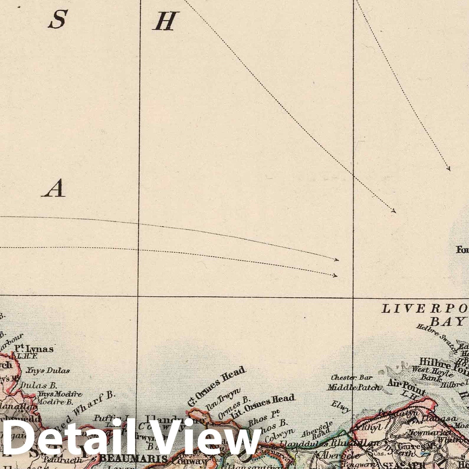 England and Wales Physical Map, 1906 - Victoria Regina Atlas Historical Map Print