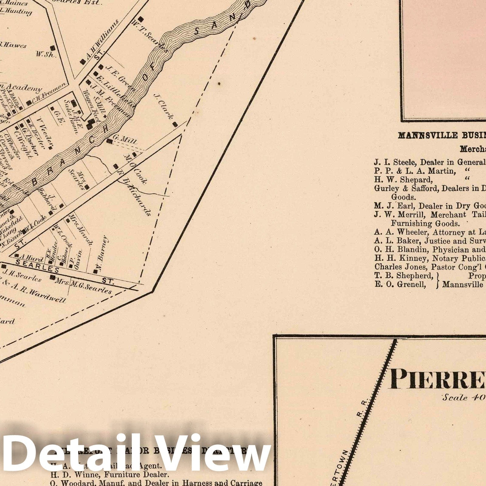 Belleville, Mannsville, Woodville, and Pierrepont Manor, Jefferson County, New York - Property Map, 1864