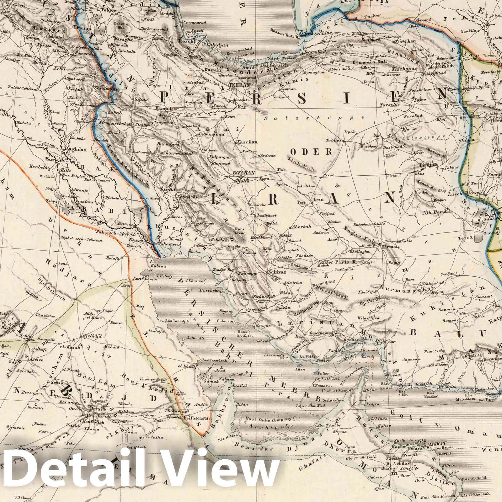 Western Asia: Syria, Arabia, Iran, Afghanistan, Iraq, Caucasus, 1879 - Historical Map Print