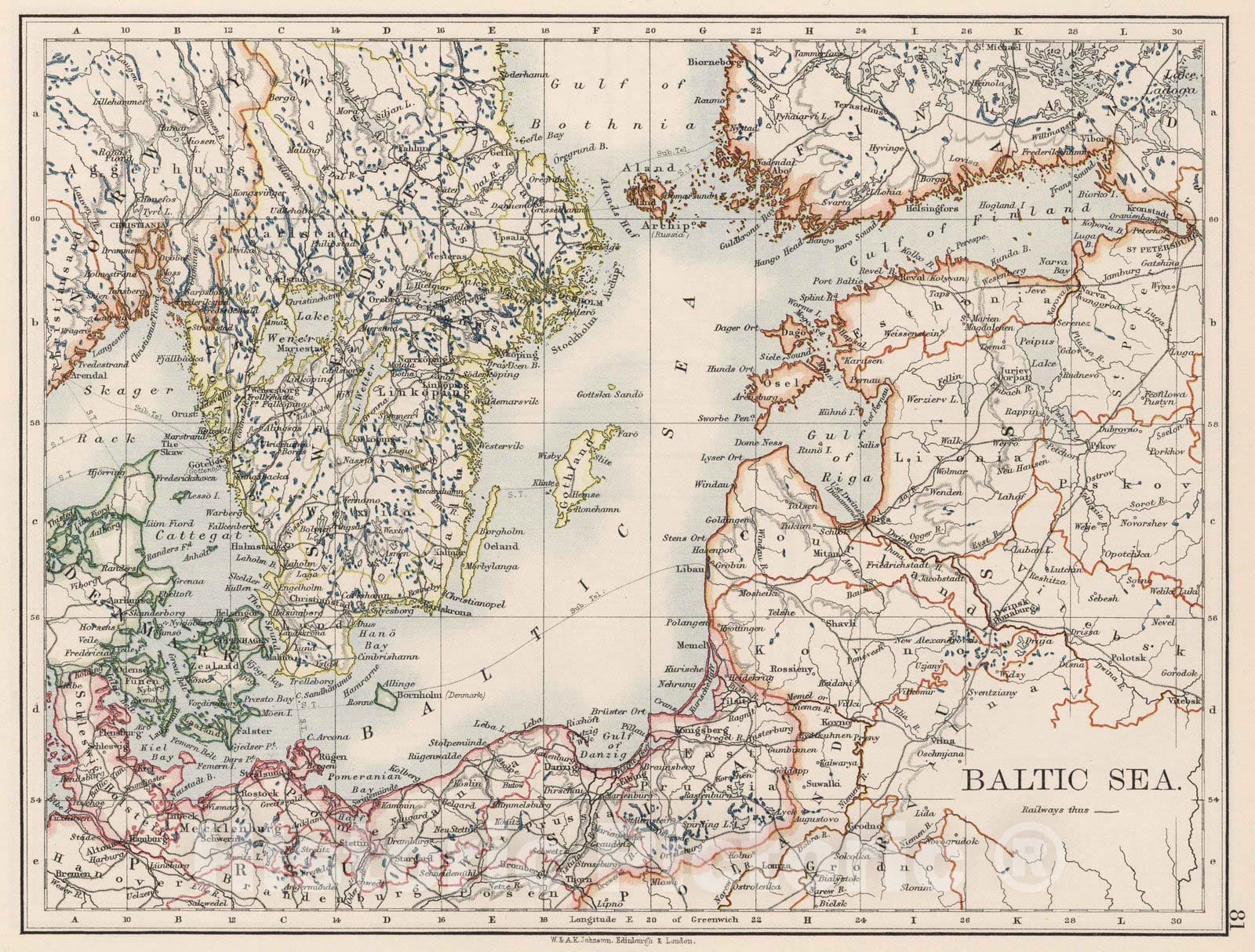 Historic Map : 1906 Baltic Sea. - Vintage Wall Art