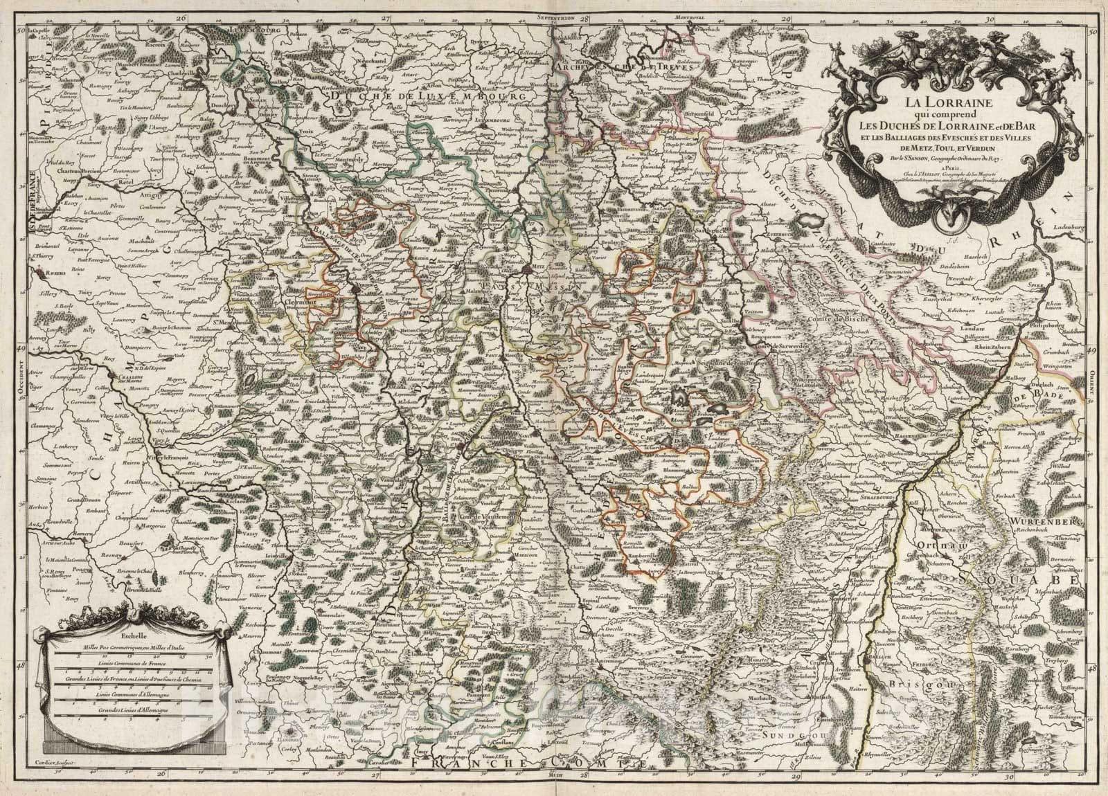 Historic Map : Lorraine , France 1695 La Lorraine. , Vintage Wall Art