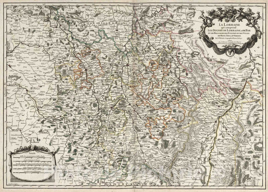 Historic Map : Lorraine , France 1695 La Lorraine. , Vintage Wall Art