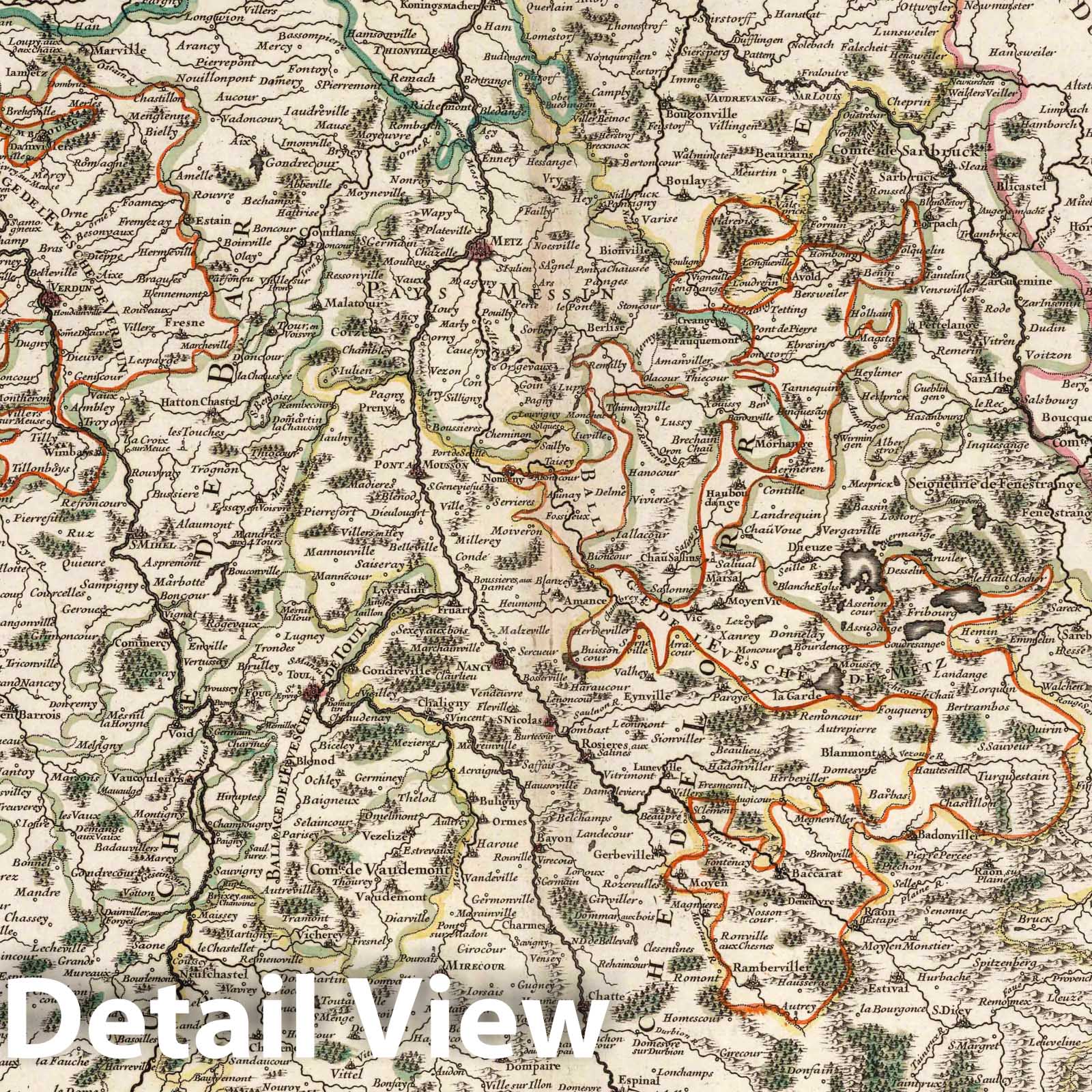 Lorraine, France 1695 Historical Map Print