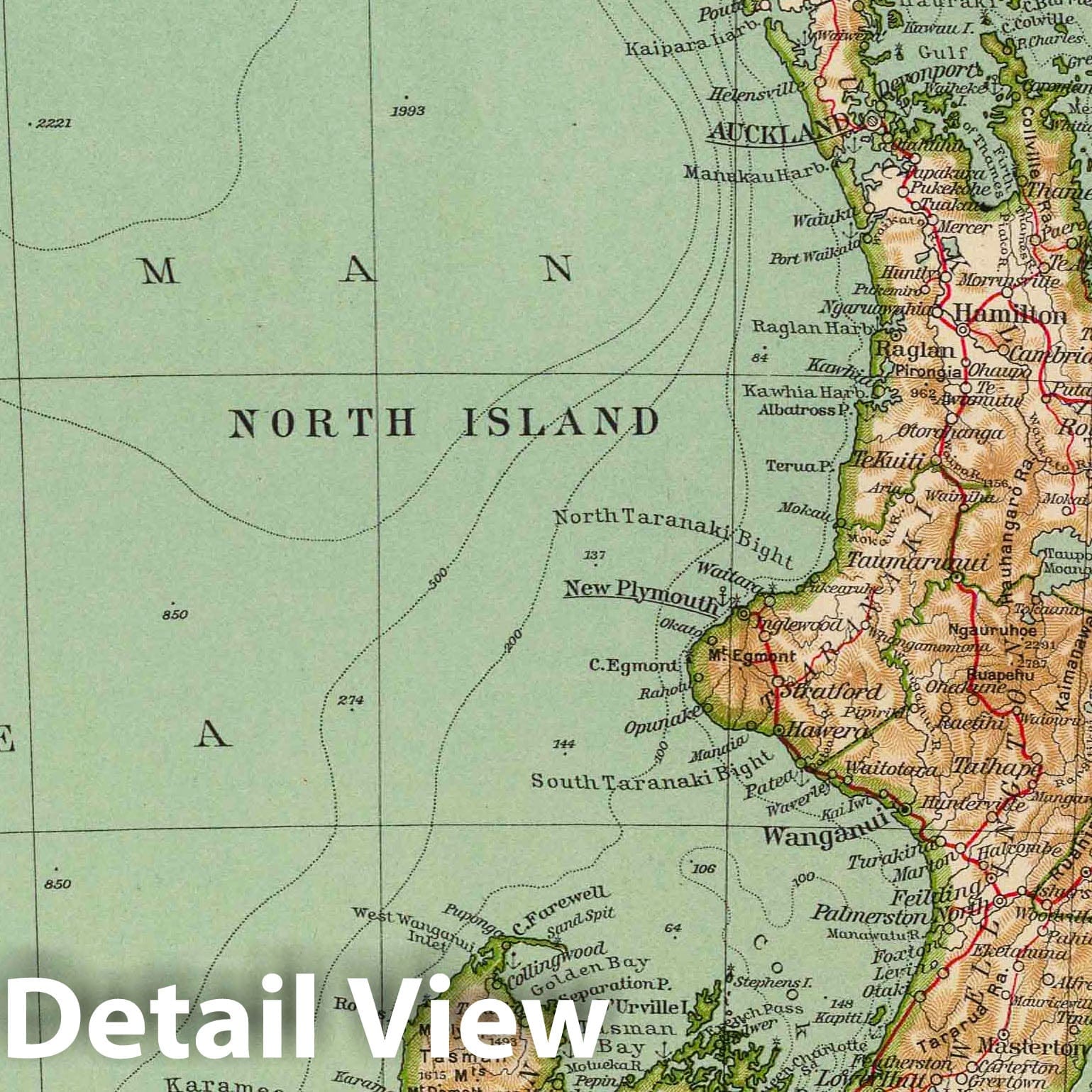 New Zealand, Hawaiian Islands, Tasmania, and New Caledonia, 1929 - Historical Map Print