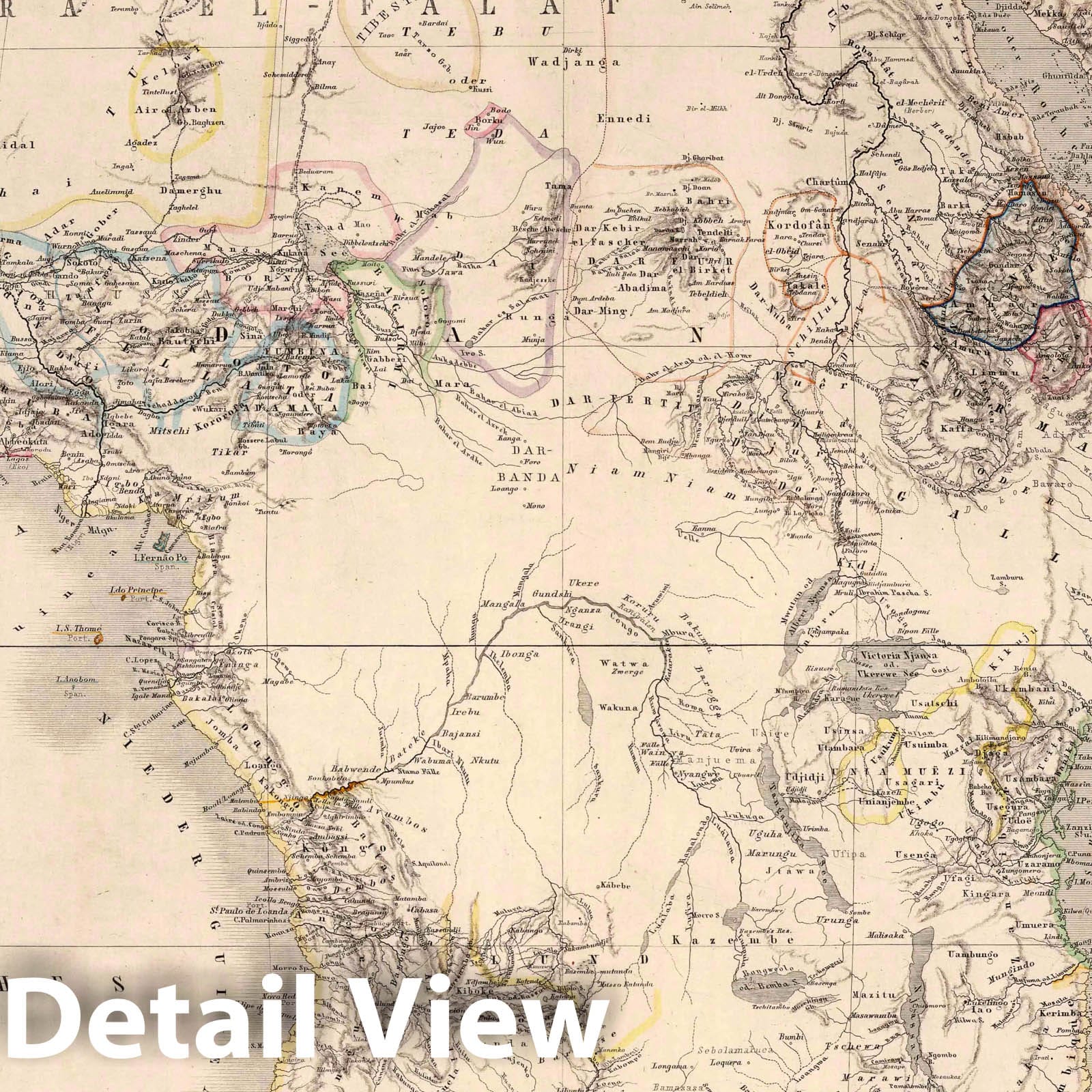 Africa, 1879 - Historical Map Print from German Atlas