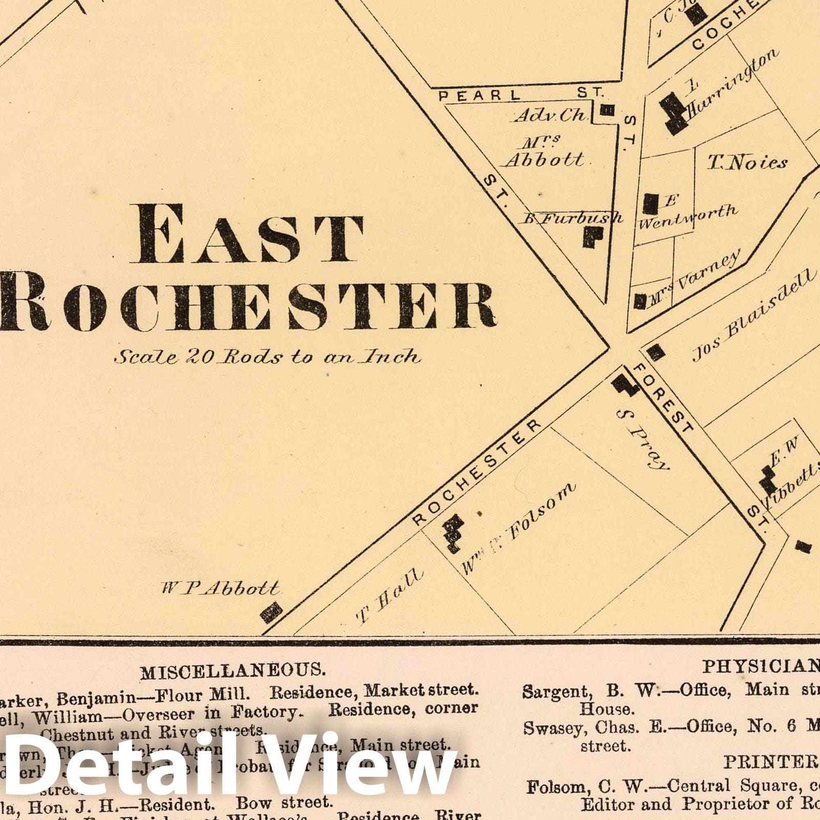 East Rochester, Strafford County, New Hampshire - Property Map, 1871