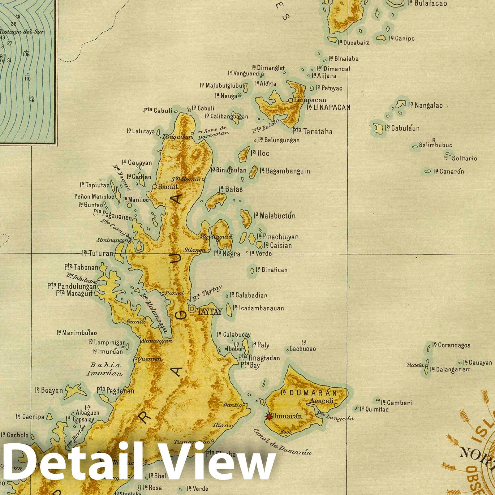 Northern Palawan, Philippines - Plate No. 24, 1899 Historical Map Print