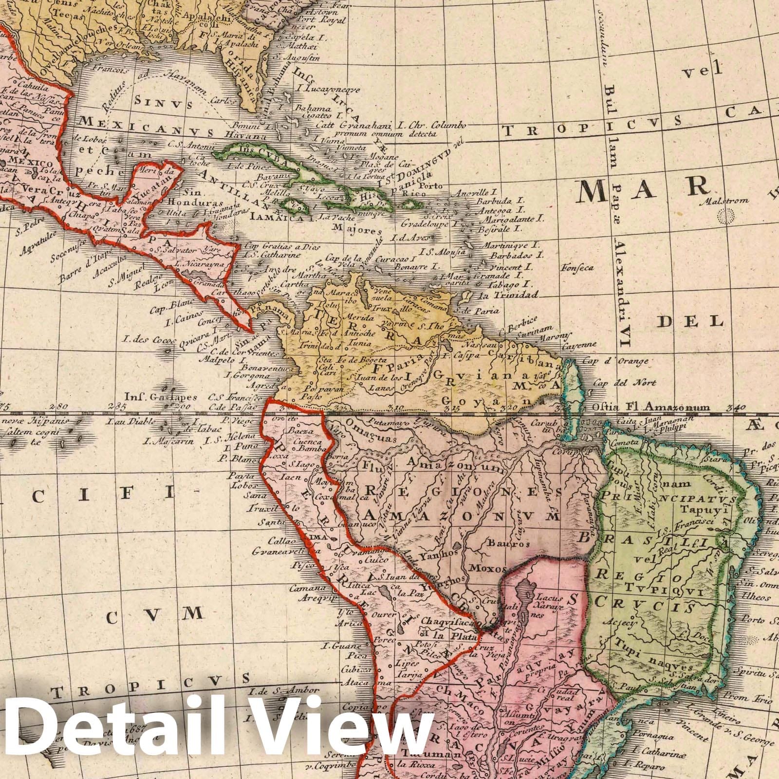 Historic Map : 1746 Americae. - Vintage Wall Art