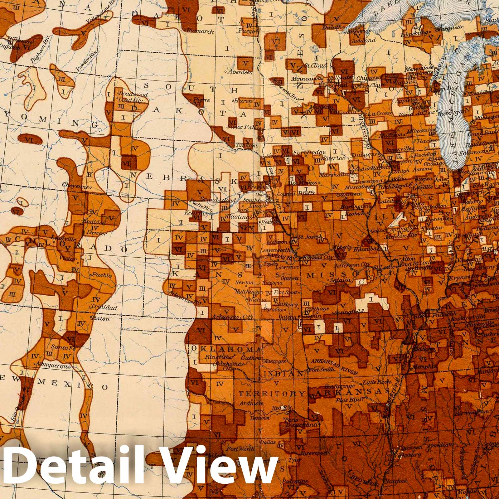United States - Negro Voter Literacy, 1903 - Historical Census Map Print