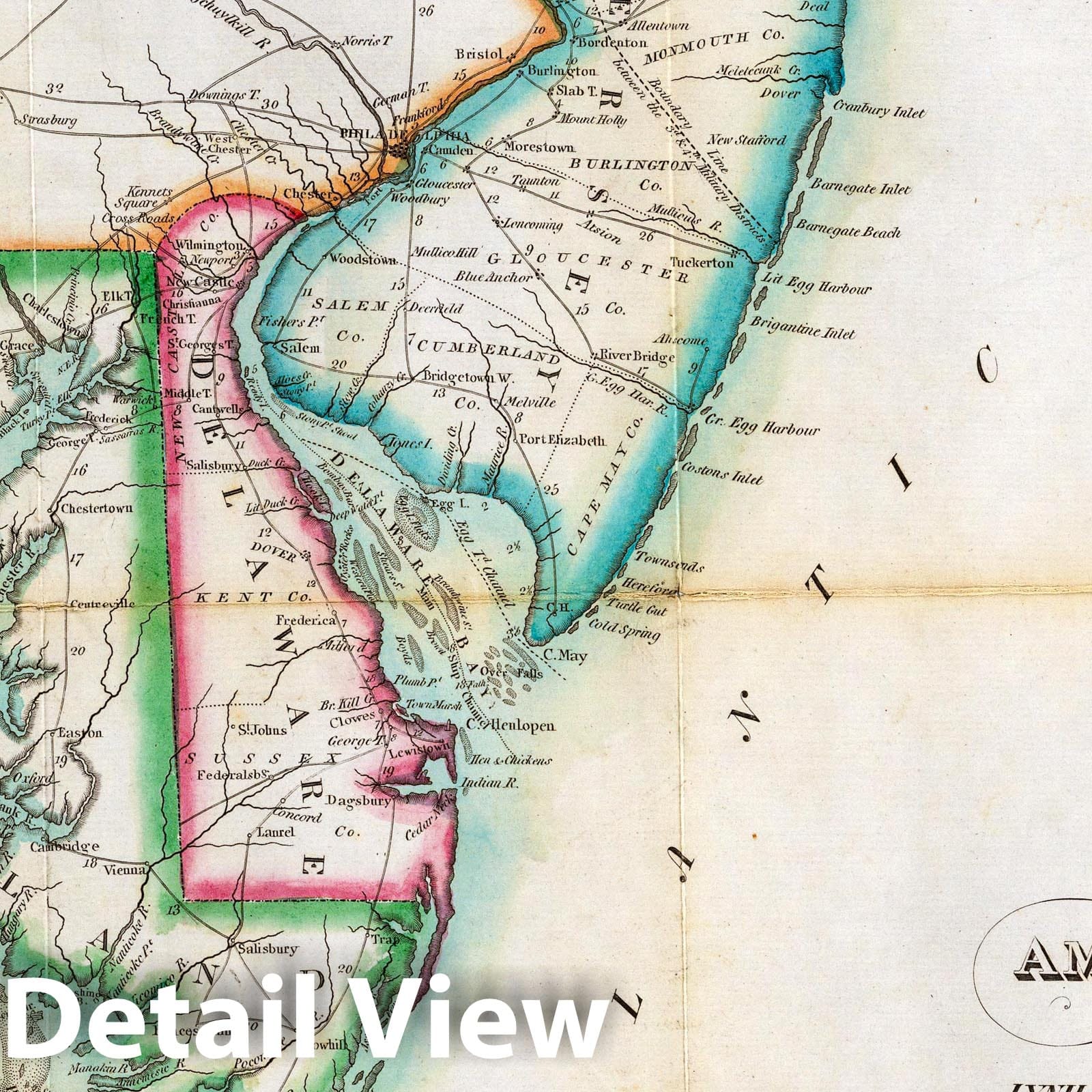 American Coast: Lynnhaven Bay to Narragansett Bay - Military Map, 1815