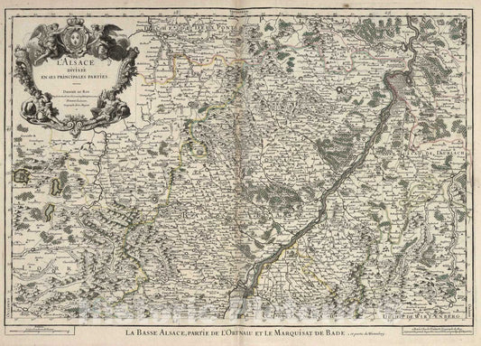 Historic Map : 1704 L'Alsace (northern sheet). - Vintage Wall Art
