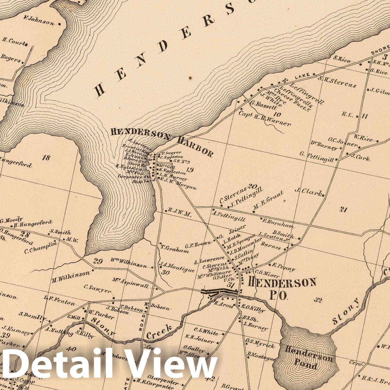 Henderson, Jefferson County, New York - Property Map, 1864