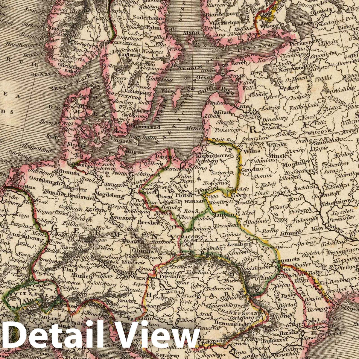 Europe - River Map, 1817 - Arrowsmith Historical Map Print