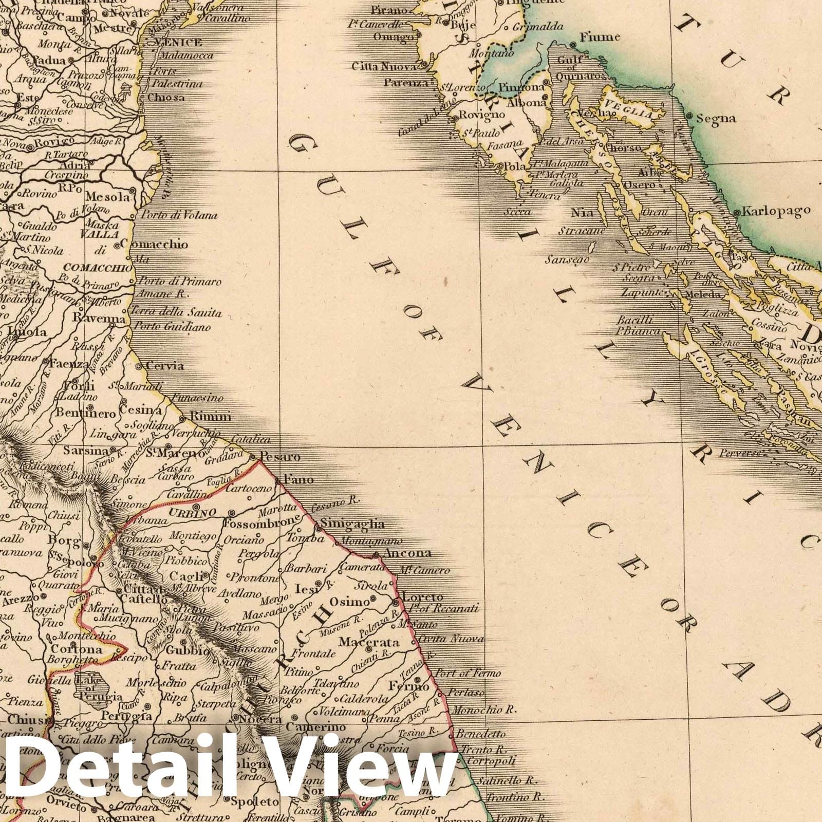 Northern and Middle Italy, 1808 - Historical Map Print