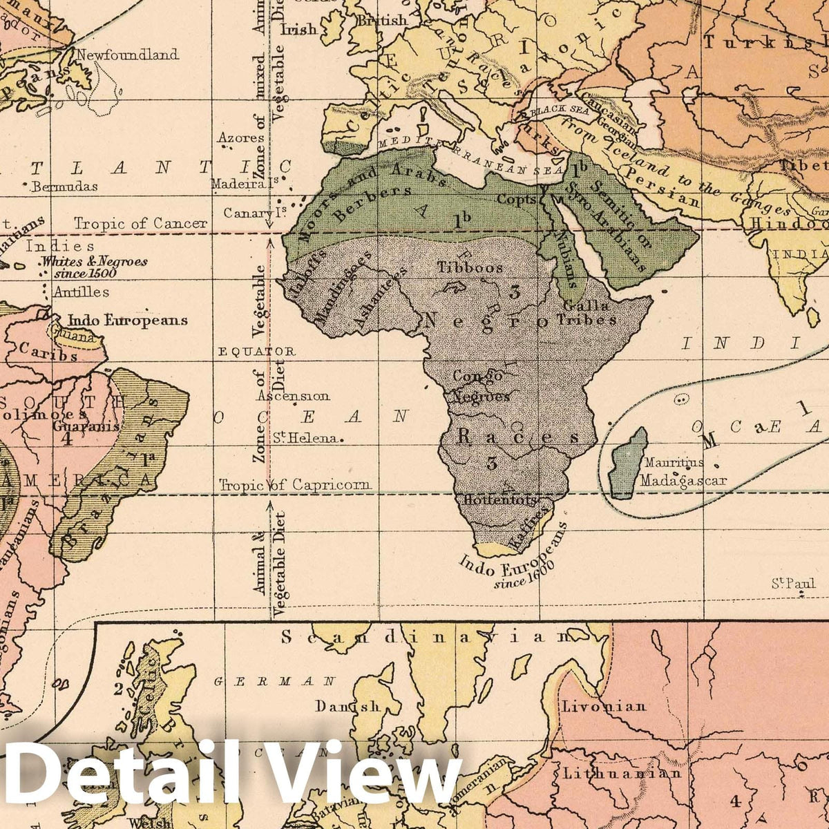 World - Geologic Map, 1852 - Historical Map Reproduction