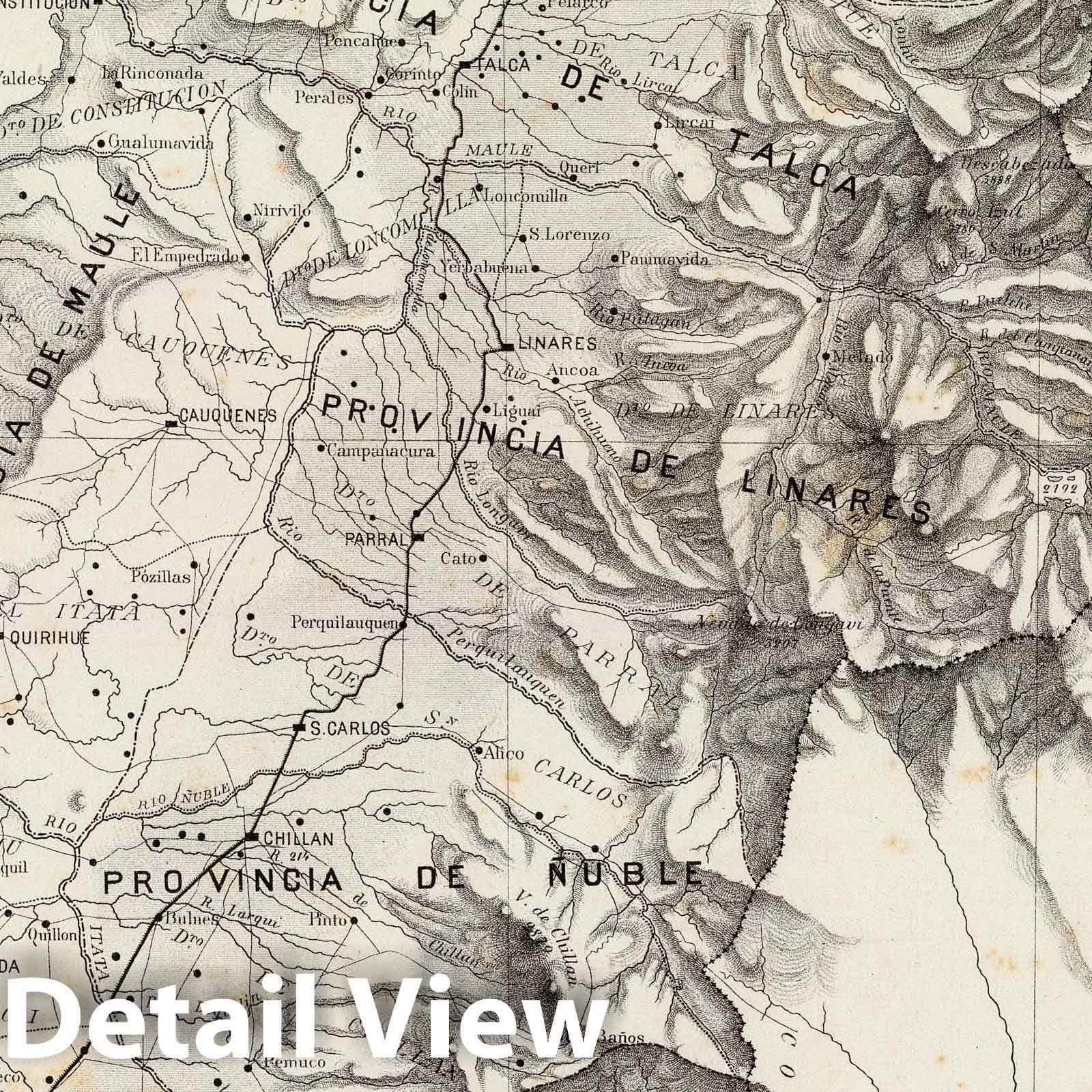 Chile - Plate No. 6, 1884 Historical Map Print