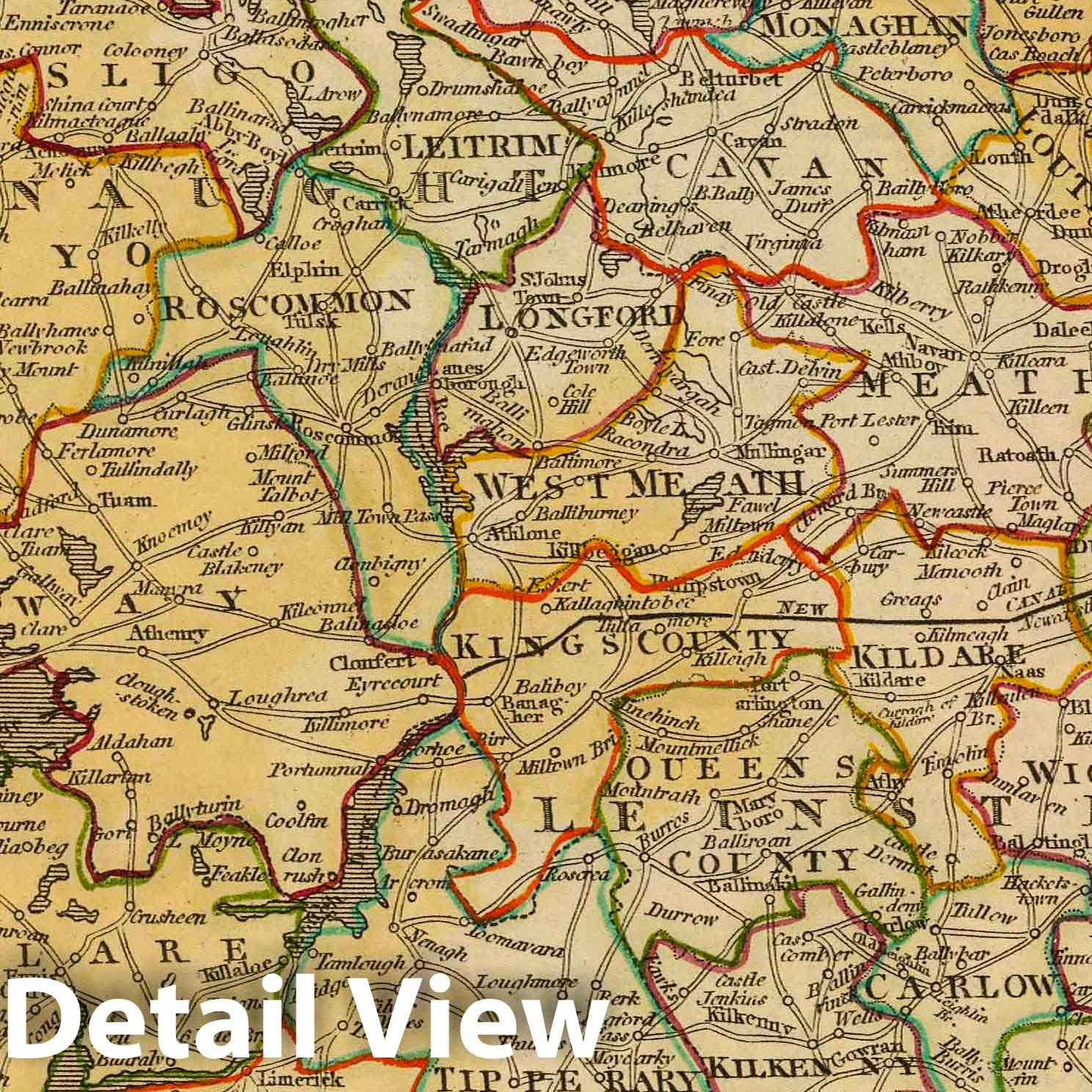 Ireland - Road Map, 1811 - Historical Map Print