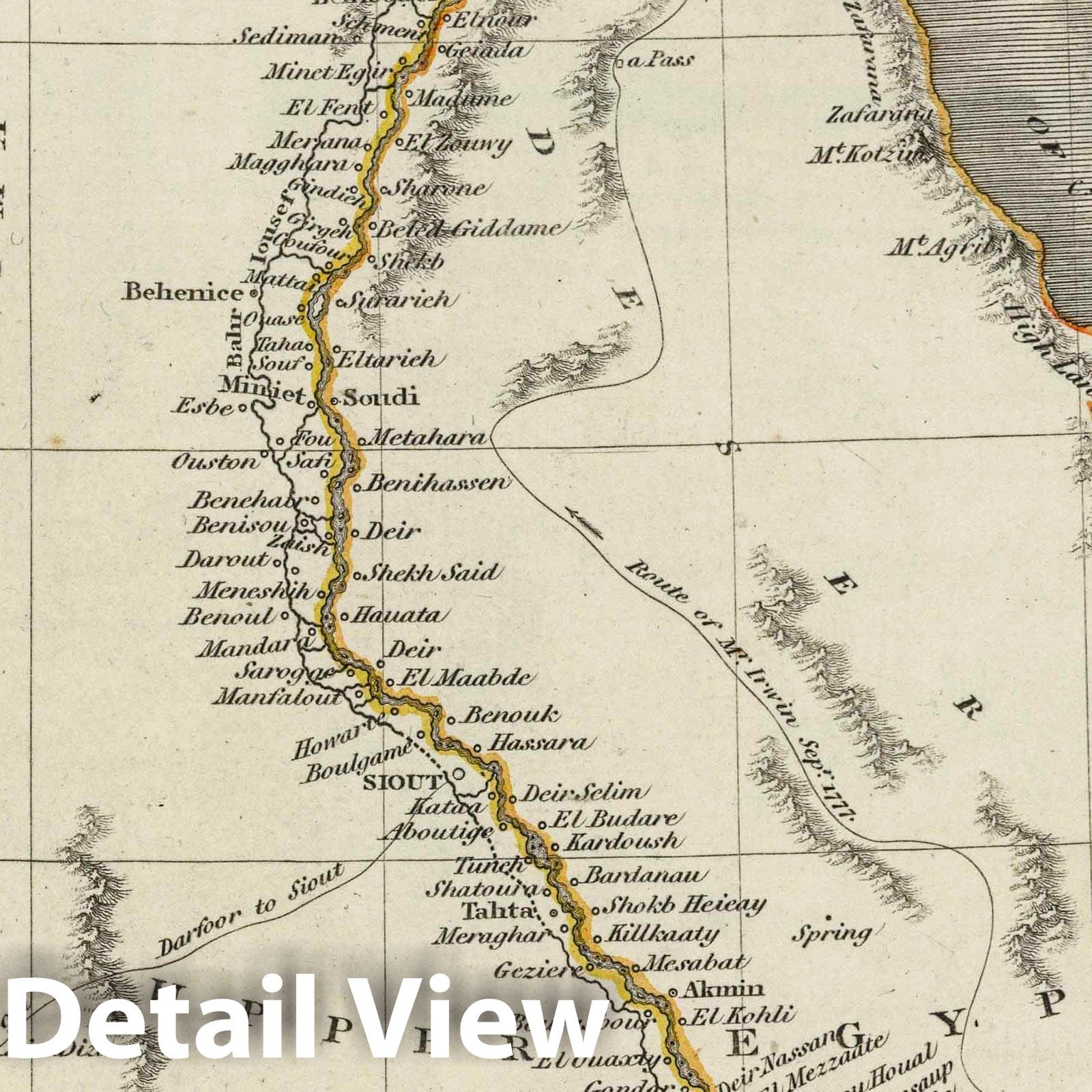 Egypt - Boundary Map, 1824 - Historical Map Print