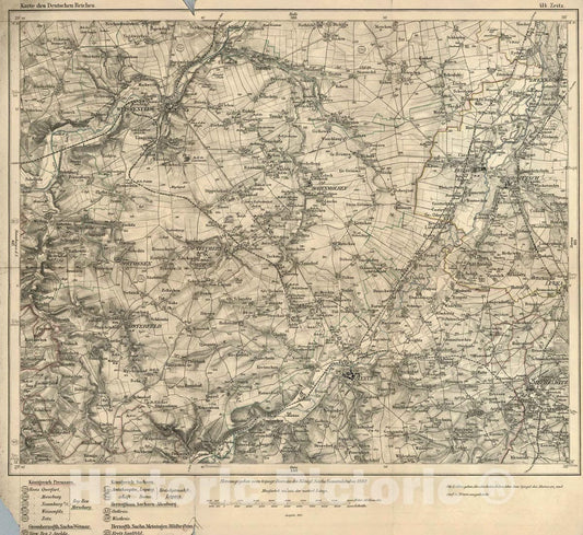 Historic Map : National Atlas - 1893 Composite: 414. Zeitz. - Vintage Wall Art