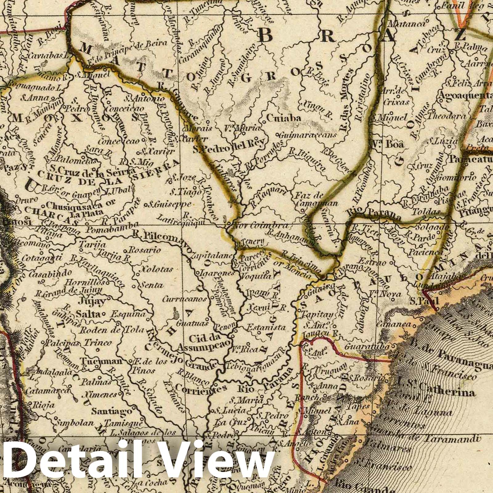 South America - River Map, 1817 - Arrowsmith Atlas Reproduction