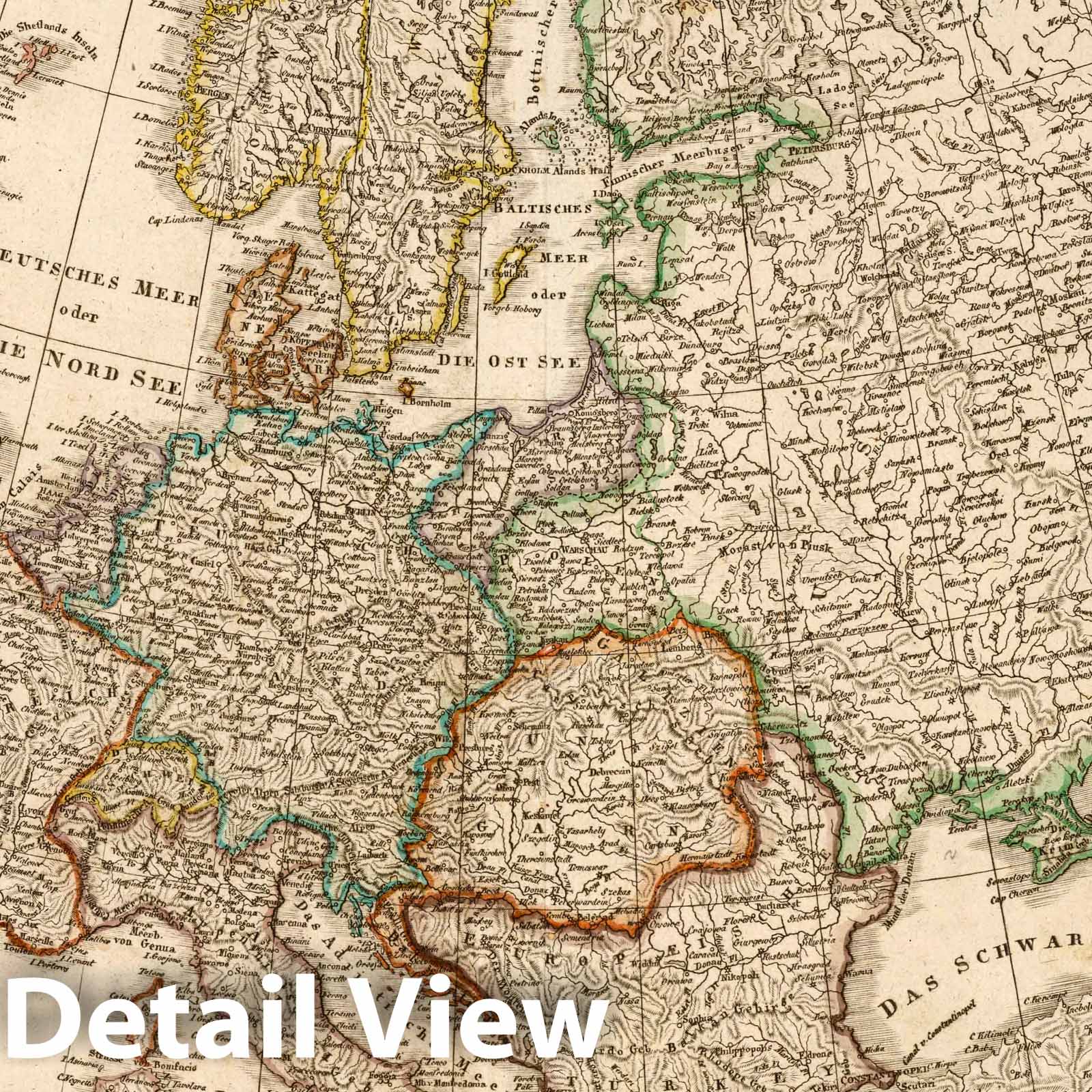 Europe 1819 Historical Map Print