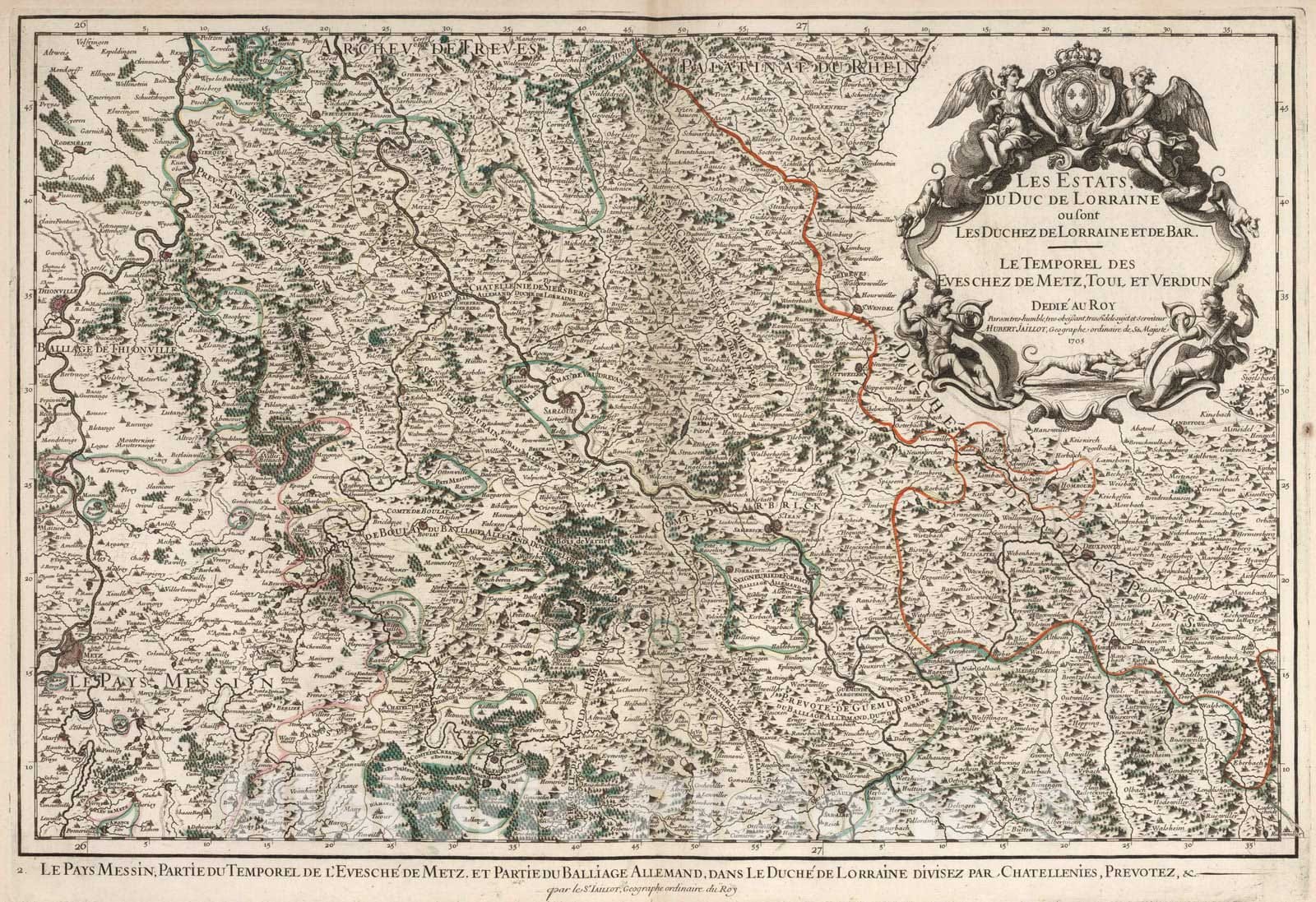 Historic Map : Verdunois , France 1704 Le Verdunois (eastern sheet). , Vintage Wall Art