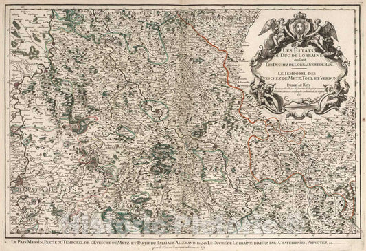 Historic Map : Verdunois , France 1704 Le Verdunois (eastern sheet). , Vintage Wall Art