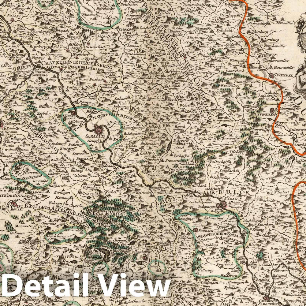 Historic Map : Verdunois , France 1704 Le Verdunois (eastern sheet). , Vintage Wall Art