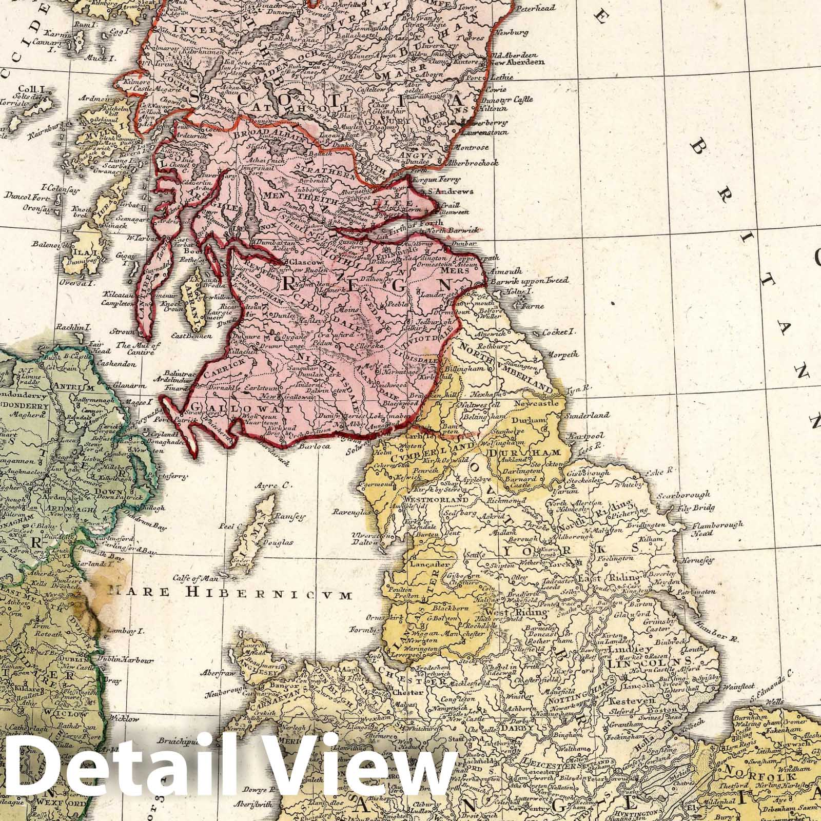 Great Britain and Ireland, 1749 - Historical Map Print