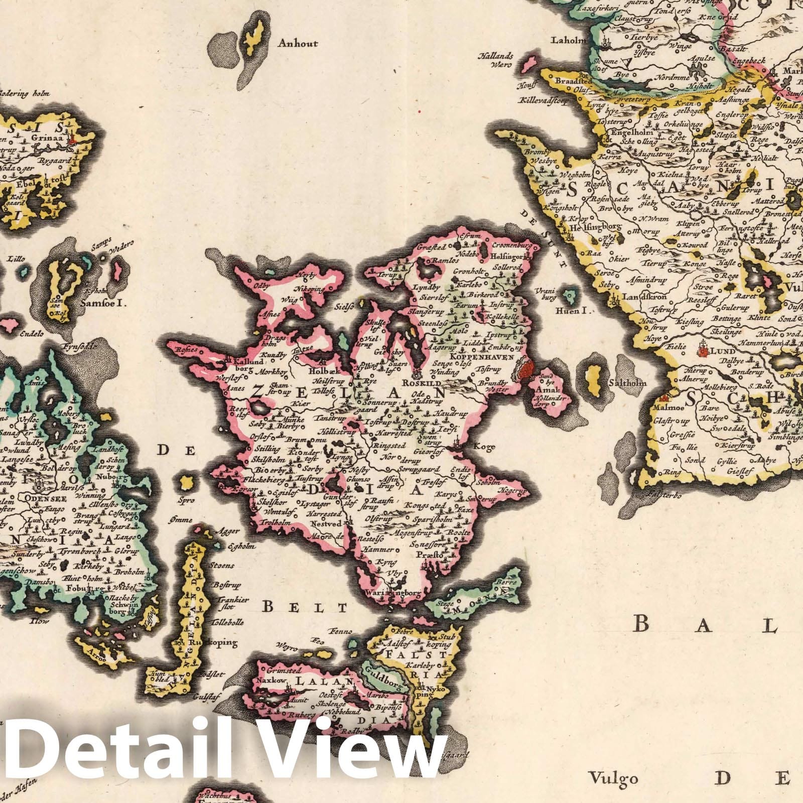 Denmark, Holstein, and Schleswig, 1682 - Historical Map Print