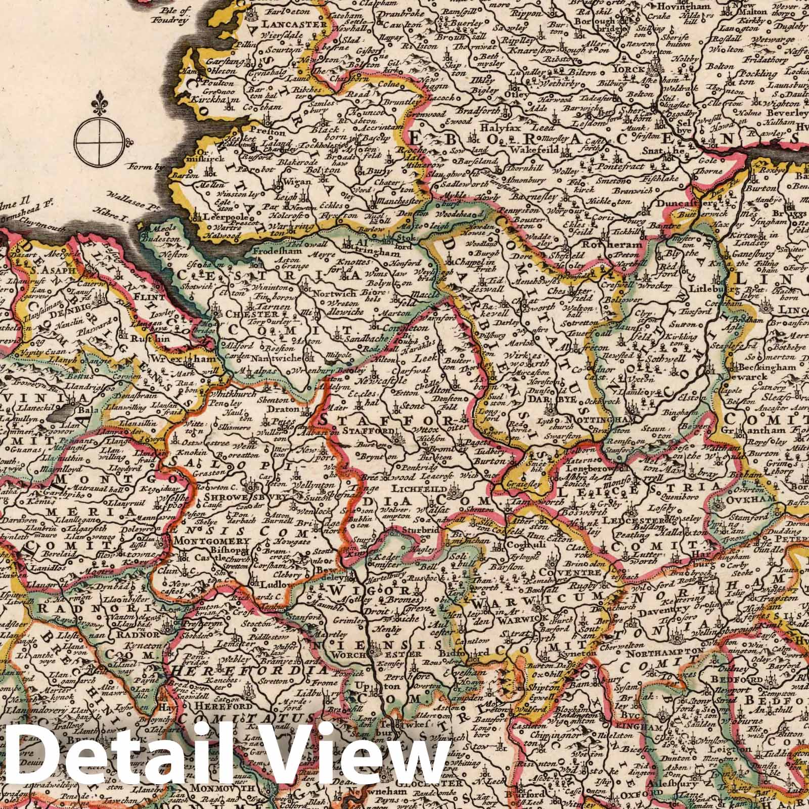 England and Wales, 1682 - Historical Map Print