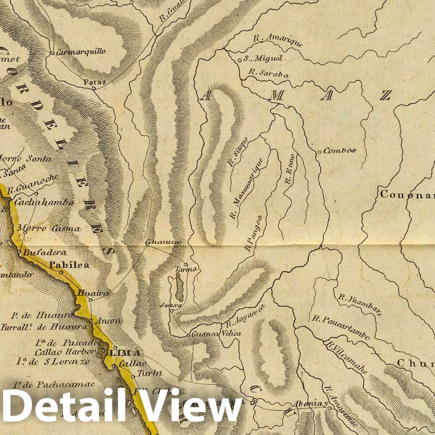 Peru, 1814 - Historical Map Print from Carey's General Atlas
