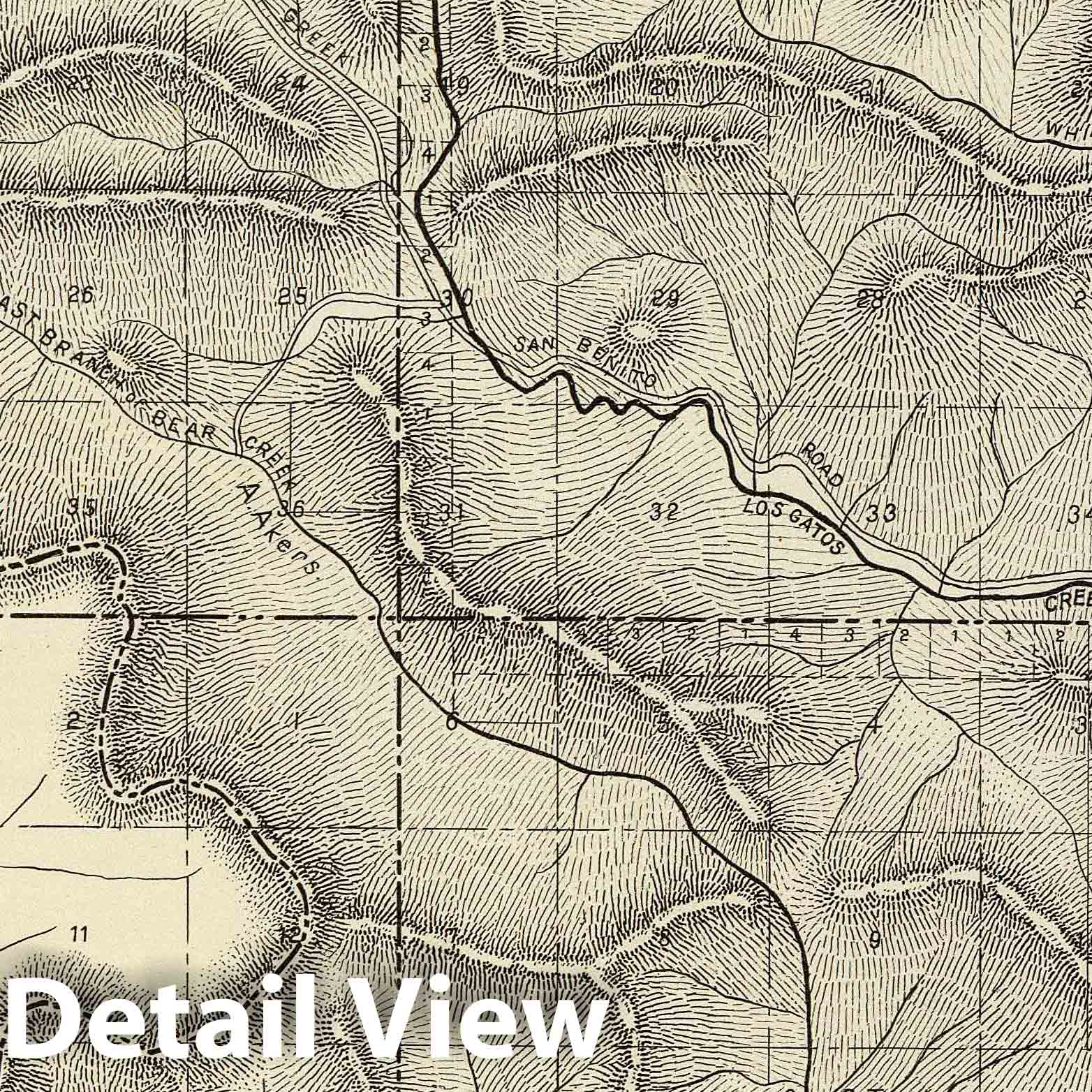 Fresno County, California - Range 12-13E, Township 19-20S, 1891 - Historical Cadastral Map Print