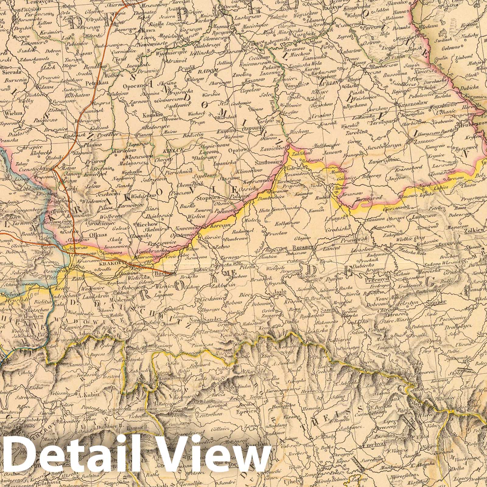 Eastern Germany and Central Europe 1849 Historical Map Print