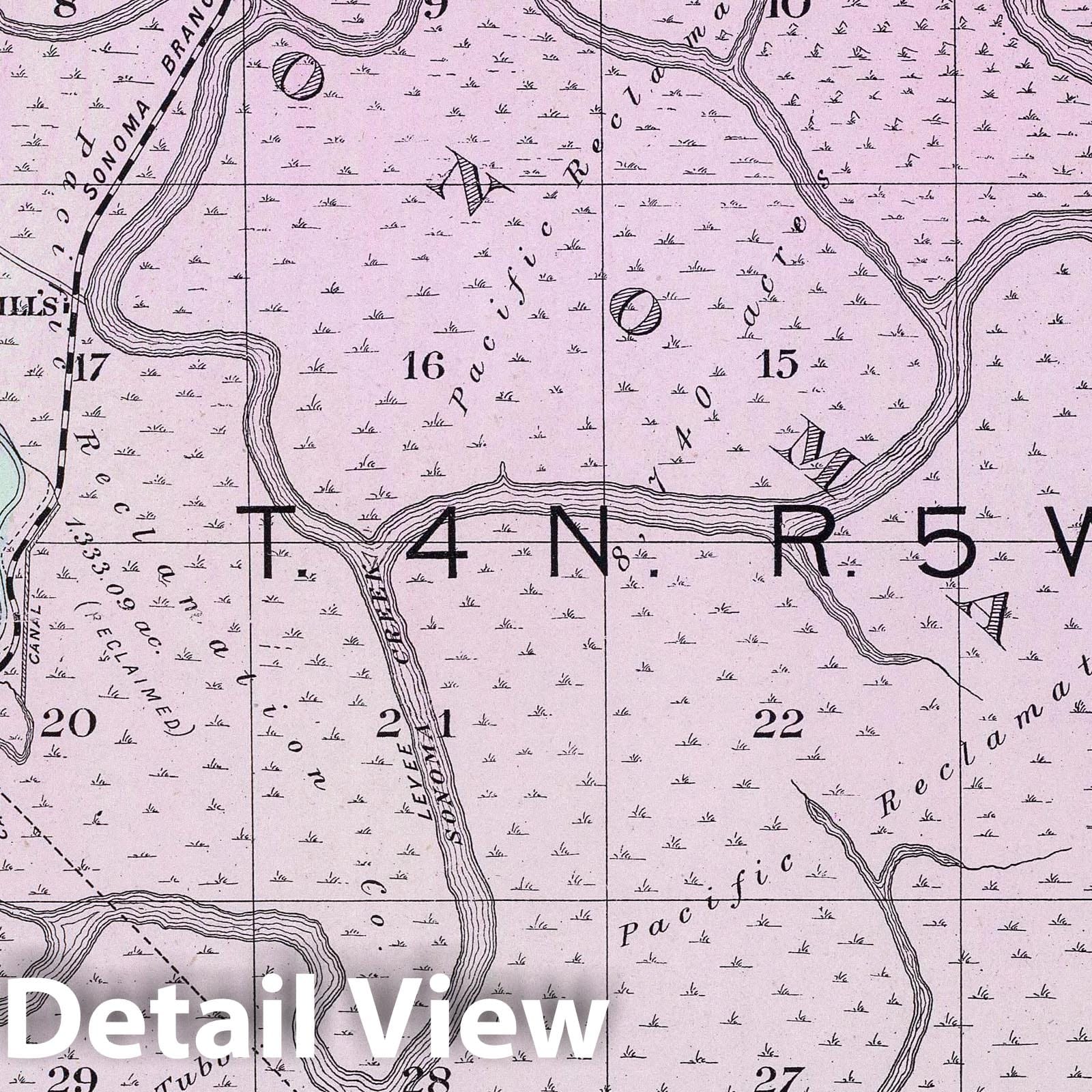 Sonoma County, California - Township 4 N, Range 5 W, 1898 - Historical Map Print
