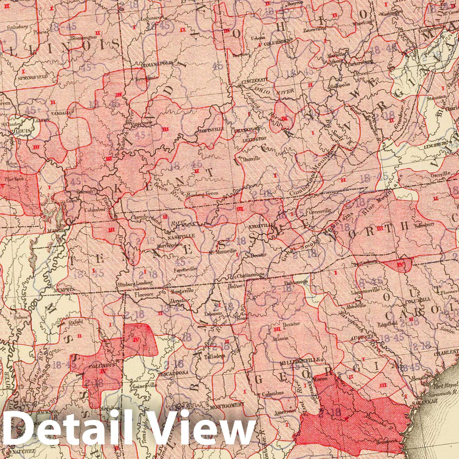 United States - Mortality from Enteric and Typhus Fevers, 1874 - Historical Map Print