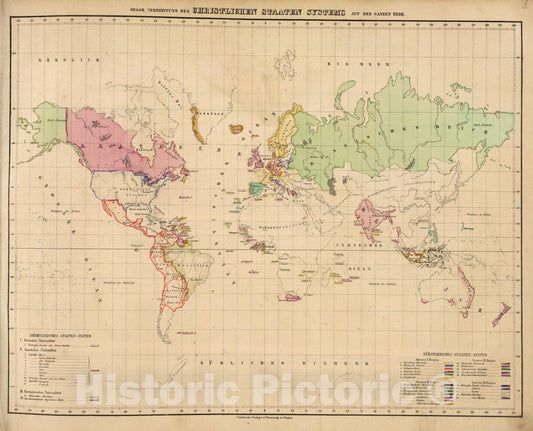 Historic Map : 1855 Christlichen Staaten Systems. - Vintage Wall Art