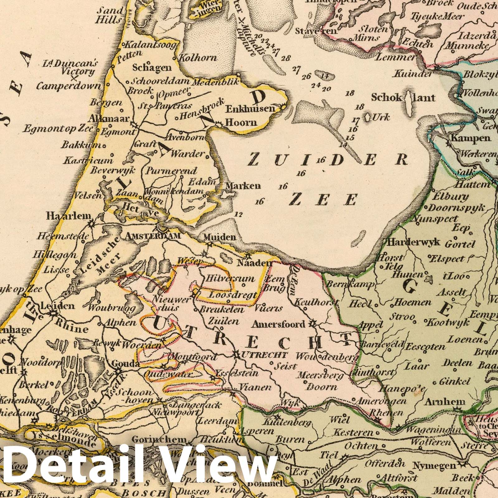 Netherlands, 1799 - Historical Map Print from Wilkinson's General Atlas