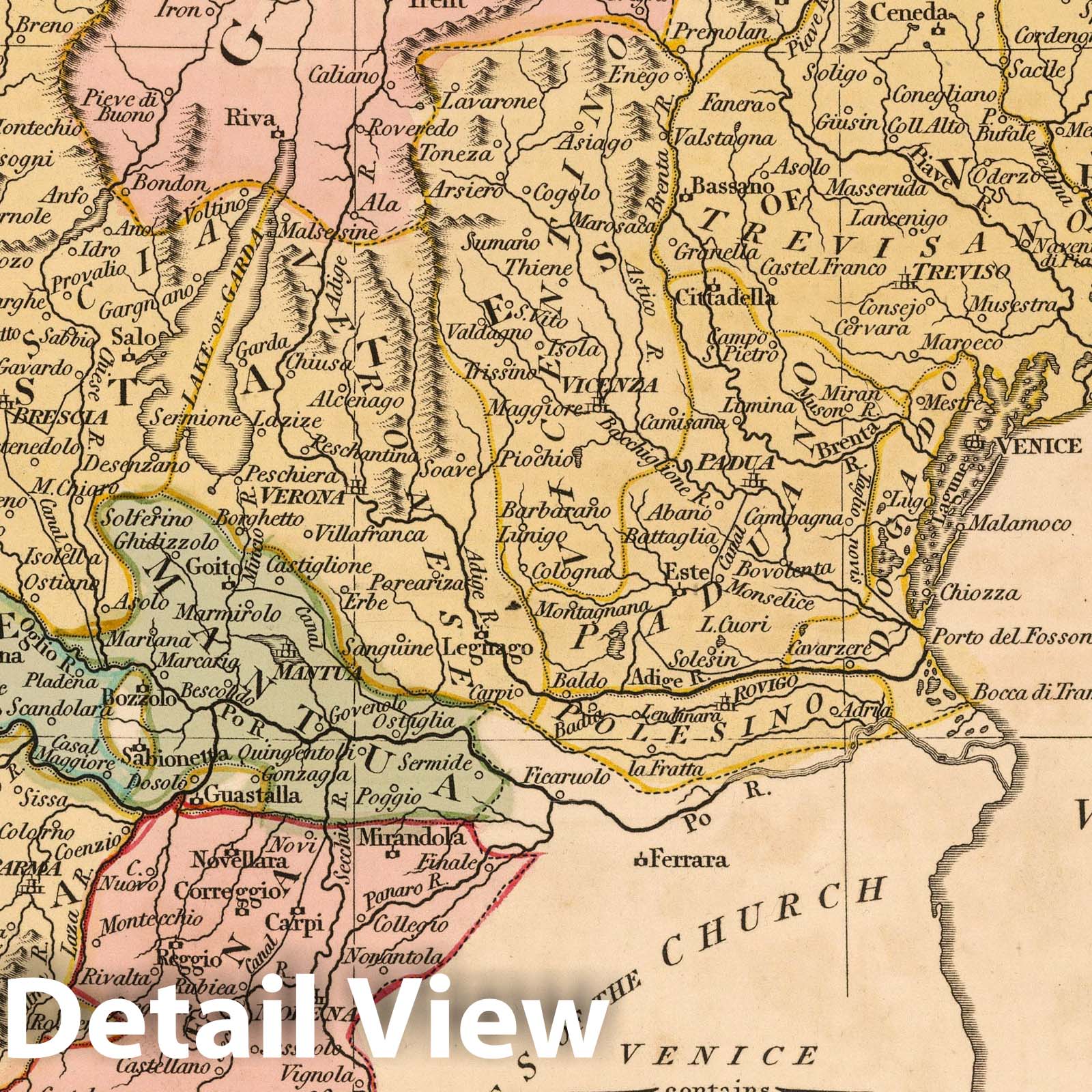 North East Italy and Venice, 1808 - Historical Map Print