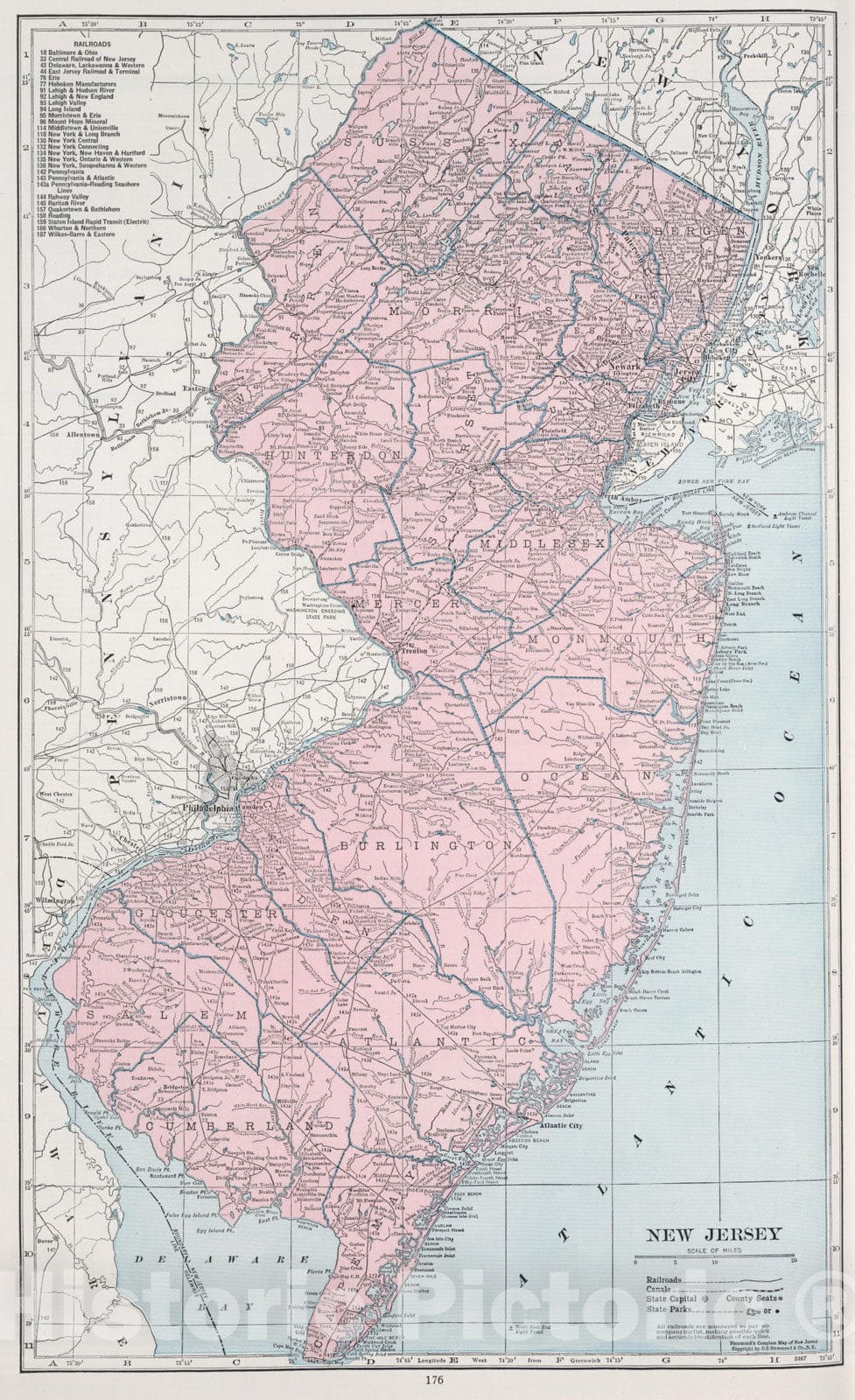 Historic Map : 1948 New Jersey. - Vintage Wall Art