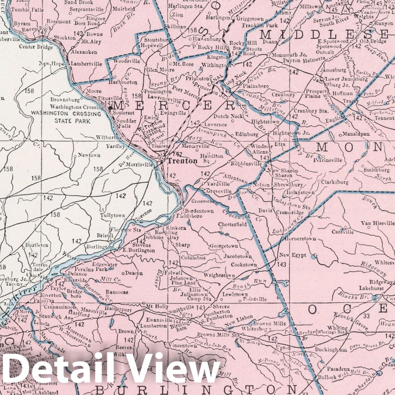 New Jersey - Physical Map, 1948 - Hammond's New World Atlas