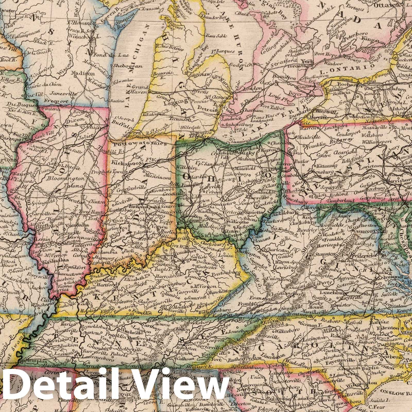 United States of North America - Railroad Map, 1864 - Historical Map Print
